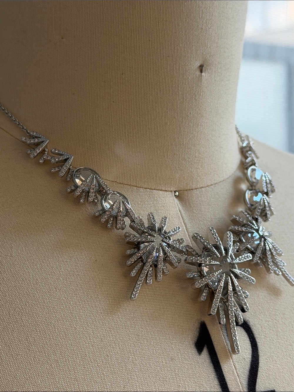 Swarovski Gold Starburst Crystal Statement Necklace - Picture 11 of 14